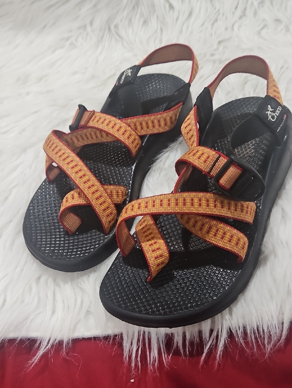 Chaco Womens Sandals Orange Made in USA Size 8.5 Vibram